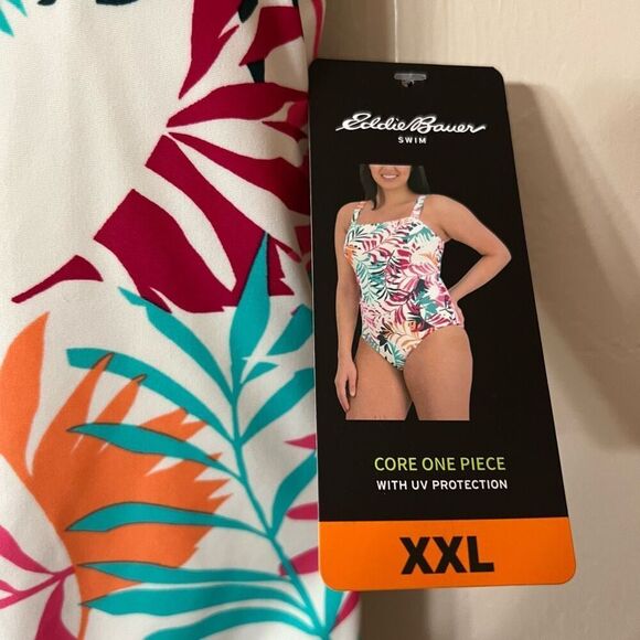 NWT Eddie Bauer One Piece Swimsuit Women’s XXL Shelf Bra Adjustable Straps New - Picture 9 of 16